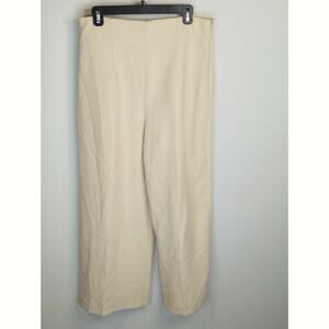 Zara Cream Trousers Pants Women's Large Cream High Waist Culottes Neutral Work